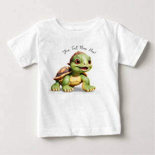Personalized Cute Cartoon Turtle Baby T-Shirt