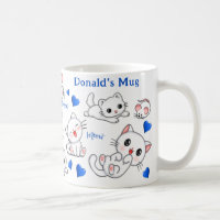 Personalized Cute Cat and Mouse  Kids' Mug