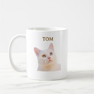 Personalized Cute Cat Face Photo Coffee Mug
