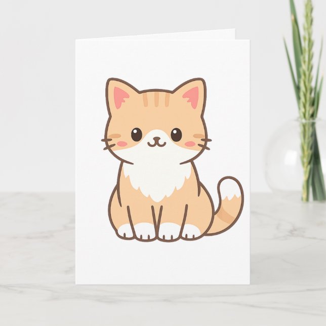 Personalized Cute Cat Gift – Custom Pet Name Minim Card (Front)