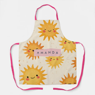 Personalized Cute Cheerful Smiling Sun  Apron