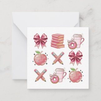 Personalized Cute Chic Pink Teacher School Card