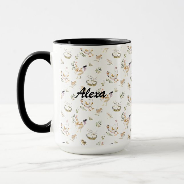 Personalized Cute Chicken | Farm Animal  Mug (Left)