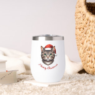 Personalized Cute Christmas Cat with Santa Hat