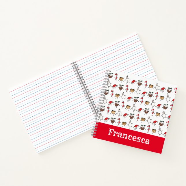 Personalized Cute Christmas Characters Notebook (Inside)