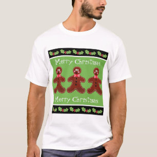 Personalized Cute Christmas Gingerbread Man T-Shirt