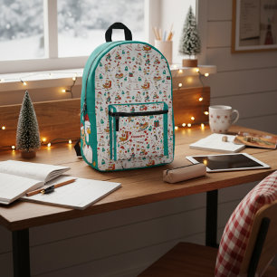Personalized Cute Christmas Goose Kids Printed Backpack