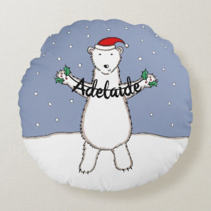 Personalized Cute Christmas Polar Bear Cushion