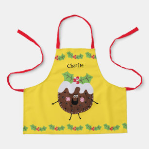 Personalized Cute Christmas Pudding Apron