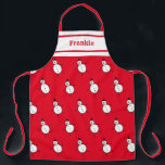 Personalized Cute Christmas Snowman Apron<br><div class="desc">This personalized Christmas apron features a cute Christmas snowman illustration.</div>