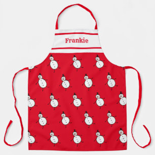 Personalized Cute Christmas Snowman Apron