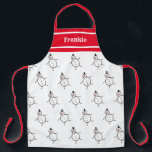Personalized Cute Christmas Snowman Apron<br><div class="desc">This personalized Christmas apron features a cute Christmas snowman illustration.</div>