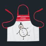 Personalized Cute Christmas Snowman Apron<br><div class="desc">This personalized Christmas apron features a cute Christmas snowman illustration.</div>