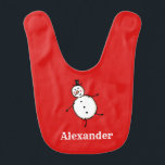 Personalized Cute Christmas Snowman Baby Bib<br><div class="desc">This personalized Christmas baby bib features the snowman from the 'Christmas Crew'. A group of cute little Christmas characters that love to have fun and make mischief at Christmas.</div>