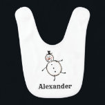 Personalized Cute Christmas Snowman Baby Bib<br><div class="desc">This personalized Christmas baby bib features the snowman from the 'Christmas Crew'. A group of cute little Christmas characters that love to have fun and make mischief at Christmas.</div>