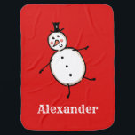 Personalized Cute Christmas Snowman Baby Blanket<br><div class="desc">This personalized Christmas baby blanket features the snowman from the 'Christmas Crew'. A group of cute little Christmas characters that love to have fun and make mischief at Christmas.</div>