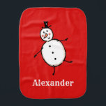 Personalized Cute Christmas Snowman Baby Burp Cloth<br><div class="desc">This personalized Christmas baby burp cloth features the snowman from the 'Christmas Crew'. A group of cute little Christmas characters that love to have fun and make mischief at Christmas.</div>