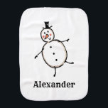 Personalized Cute Christmas Snowman Baby Burp Cloth<br><div class="desc">This personalized Christmas baby burp cloth features the snowman from the 'Christmas Crew'. A group of cute little Christmas characters that love to have fun and make mischief at Christmas.</div>