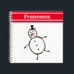 Personalized Cute Christmas Snowman Notebook<br><div class="desc">This personalized Christmas notepad features the Christmas Crew's Snowman Character.</div>