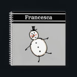 Personalized Cute Christmas Snowman Notebook<br><div class="desc">This personalized Christmas notepad features the Christmas Crew's Snowman Character.</div>