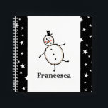 Personalized Cute Christmas Snowman Notebook<br><div class="desc">This personalized Christmas notepad features the Christmas Crew's Snowman Character.</div>