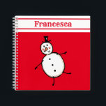 Personalized Cute Christmas Snowman Notebook<br><div class="desc">This personalized Christmas notepad features the Christmas Crew's Snowman Character.</div>