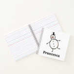Personalized Cute Christmas Snowman Notebook<br><div class="desc">This personalized Christmas notepad features the Christmas Crew's Snowman Character.</div>