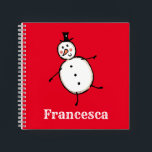 Personalized Cute Christmas Snowman Notebook<br><div class="desc">This personalized Christmas notepad features the Christmas Crew's Snowman Character.</div>