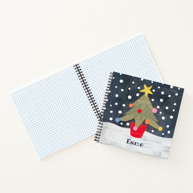 Personalized Cute Christmas Tree Notebook (Inside)