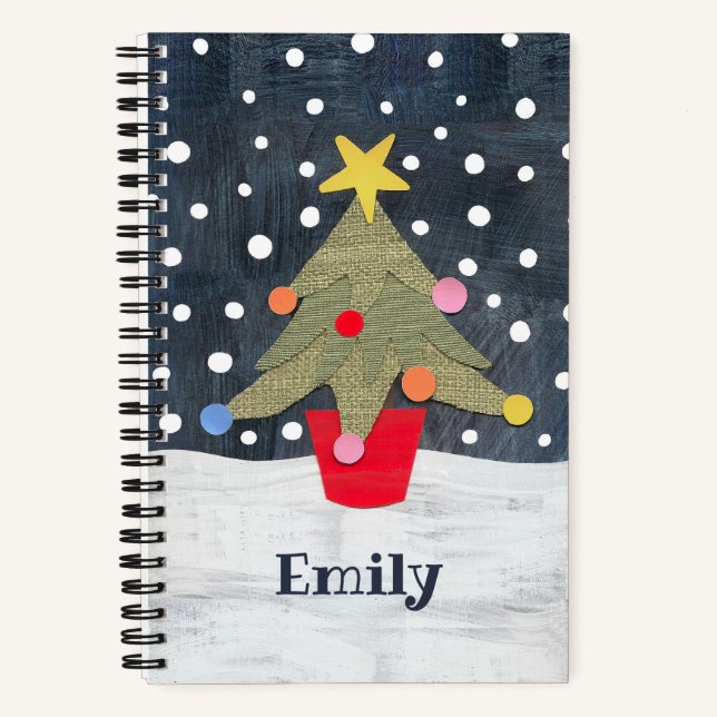 Personalized Cute Christmas Tree Notebook (Front)