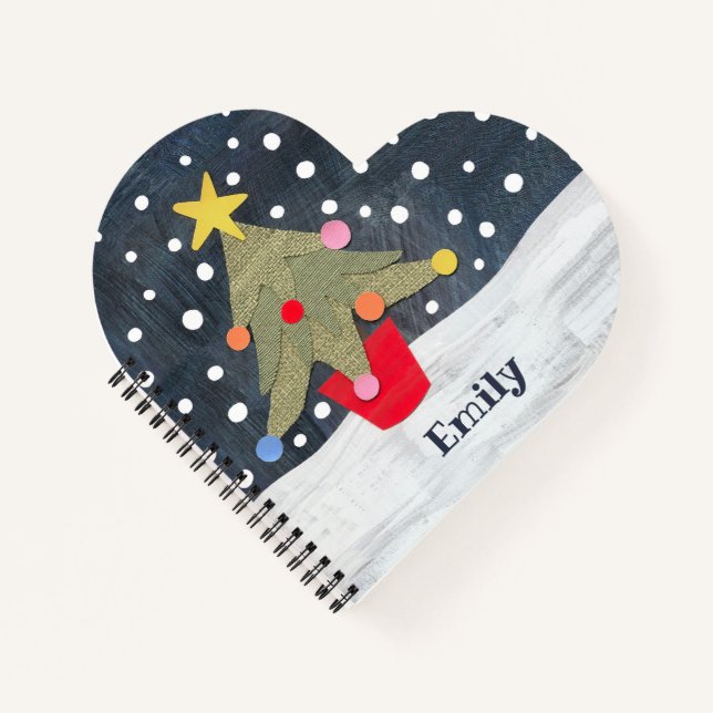 Personalized Cute Christmas Tree Notebook (Front)