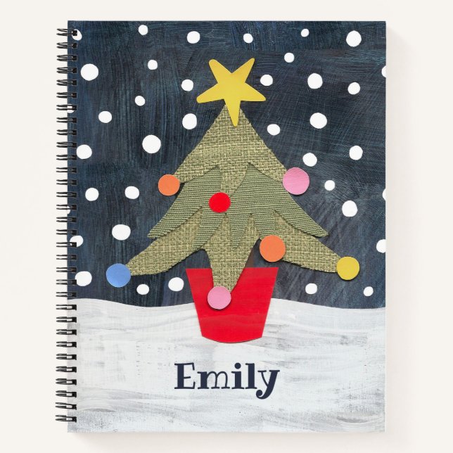 Personalized Cute Christmas Tree Notebook (Front)