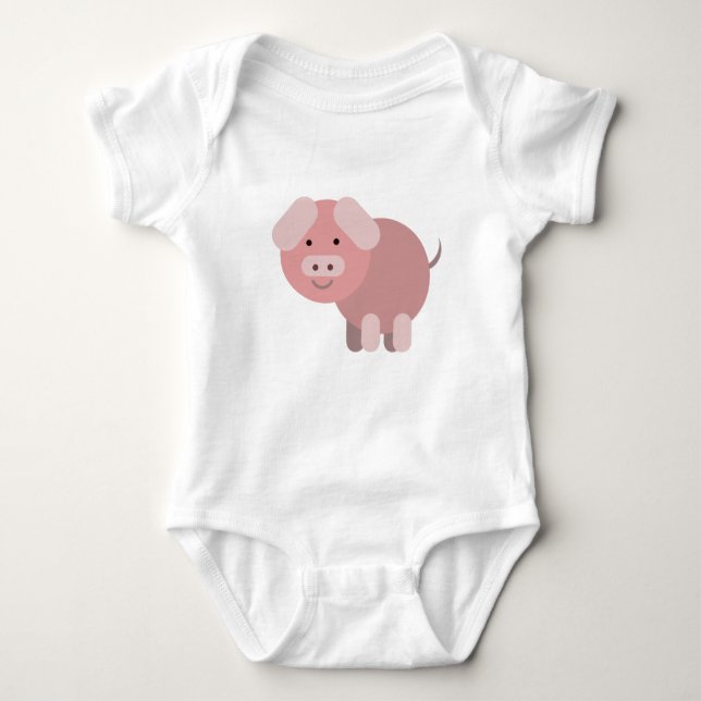 Personalized cute chubby piggy baby bodysuit (Front)