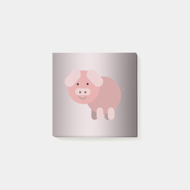 Personalized cute chubby piggy post-it notes (Front)