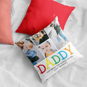 Personalized Cute 'Daddy' Photo Collage Keepsake Cushion