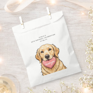Personalized Cute Dog with Pink Heart Favour Bags