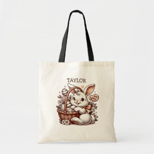 Personalized Cute Easter Bunny Tote Bag