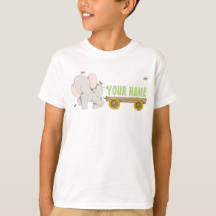 PERSONALIZED Cute Elephant Cart T-Shirt