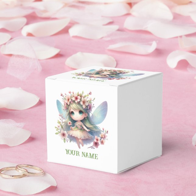 Personalized Cute Fairy & Floral Wreath Favour Box (Wedding)