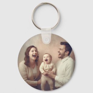 Personalized Cute Family and baby Photo and  Key Ring