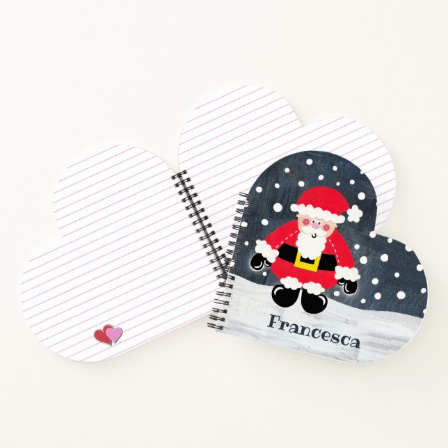 Personalized Cute Father Christmas Santa Claus Notebook (Inside)