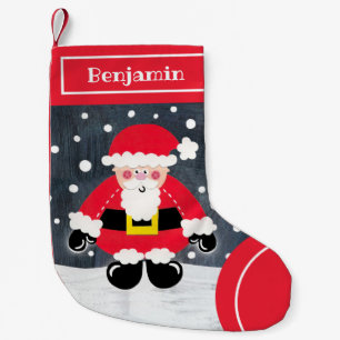 Personalized Cute Father Christmas Santa Claus Small Christmas Stocking