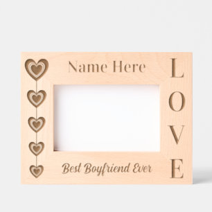 Personalized Cute Five Heart String and LOVE Etched Frames