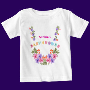 Personalized Cute Floral Pattern Baby T-Shirt
