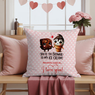 Personalized Cute Food Valentine Throw Pillow