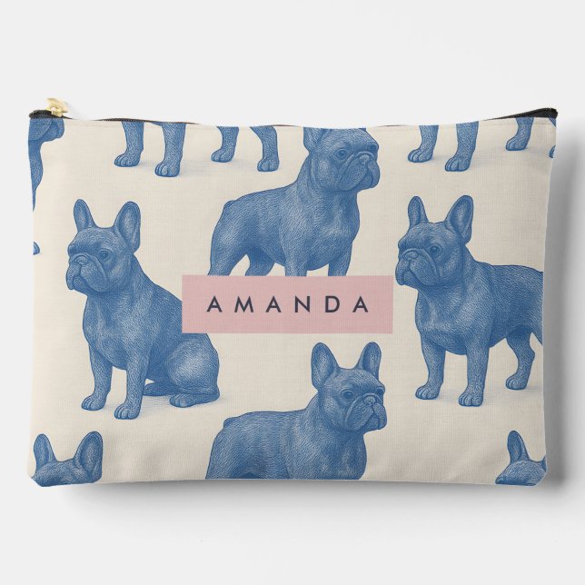 Personalized Cute French Bulldog Accessory Pouch (Front)
