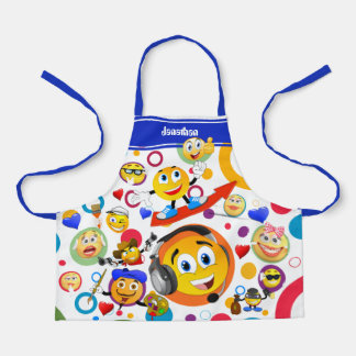 Personalized Cute Funny Emojis Kids' Apron