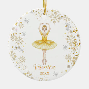 Personalized Cute Girl Ballet Nutcracker Birthday Ceramic Tree Decoration