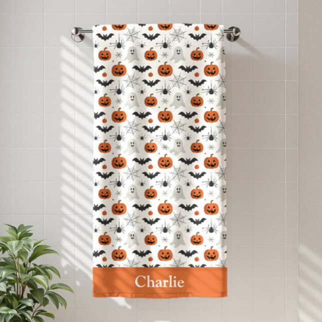 Personalized Cute Halloween Beach Towel (Creator Uploaded)
