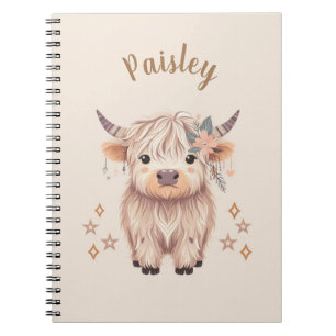 Personalized Cute Highland Cow Notebook